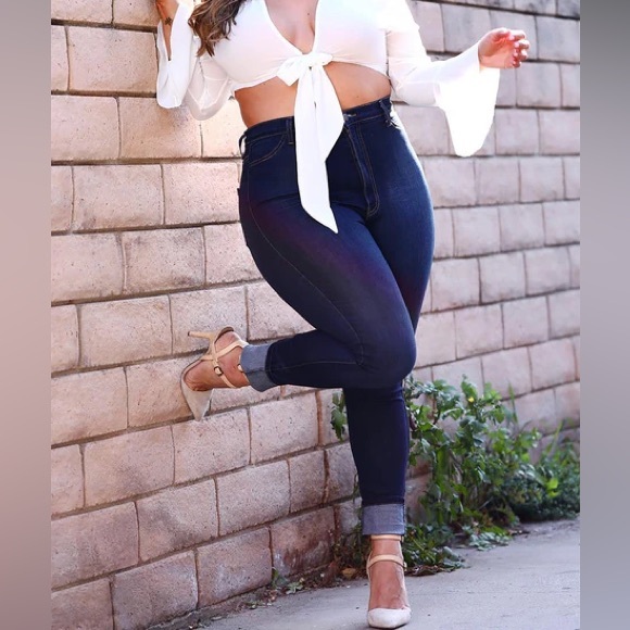 FASHION NOVA Classic High Waist Skinny Jeans Dark Denim Size 11 NEW - Picture 16 of 16